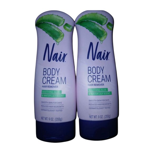 2x Nair Body Cream Hair Remover Soothing Aloe & Water Lily Set 9 oz NEW - Picture 1 of 4